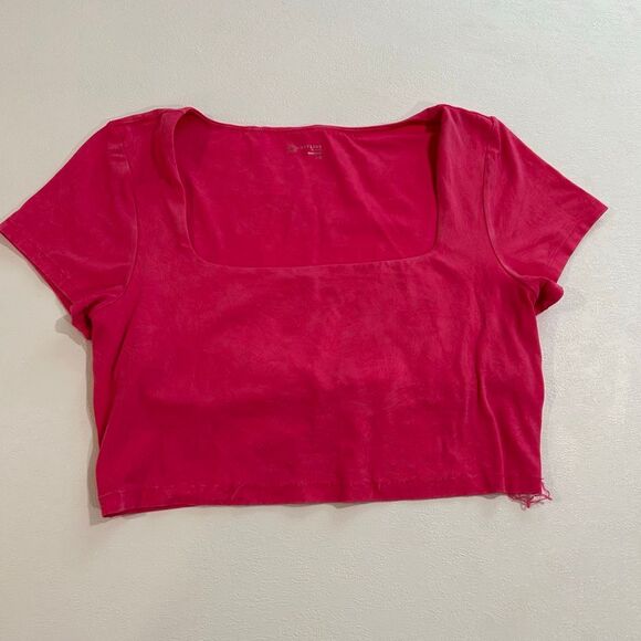 Offline by Aerie Real Me Square Neck Crop Top Hot Pink Size L - Picture 1 of 7